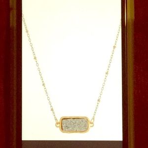 Silver Gold Glitter Bar Dainty Short Necklace